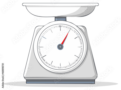 Classic Kitchen Scale Illustration for Weighing Ingredients and Portion Control