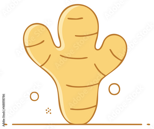 Simple ginger root illustration vector icon for cooking and health
