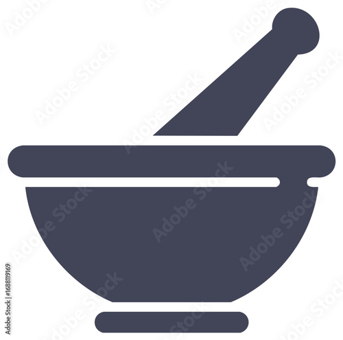 Mortar and Pestle icon symbolizing crushing or mixing ingredients for medicine or food preparation