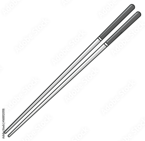 Pair of chopsticks with gray tips, Asian food eating utensils