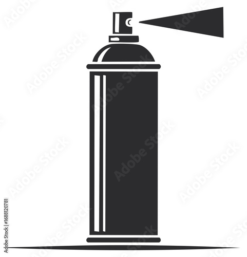Black Spray Paint Can Emitting Mist Icon