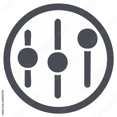 Minimalist Digital Interface Control Panel Sliders Icon for Settings and Adjustments