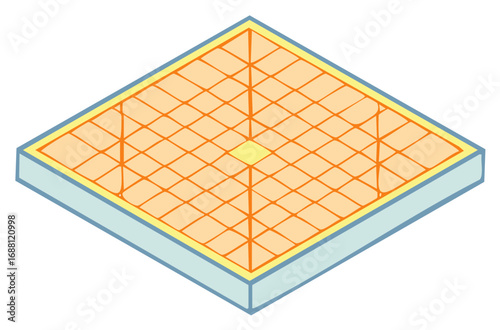 Isometric Solar Panel Design for Renewable Energy Production System Illustration