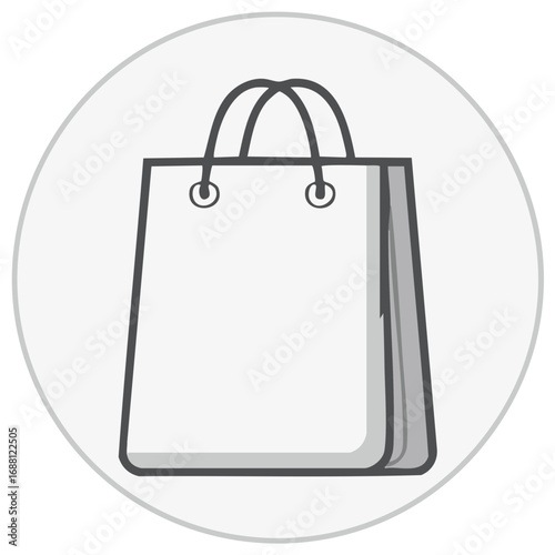 Simple Line Art Shopping Bag Icon for Commerce and Retail