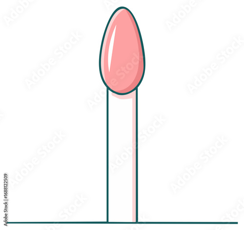 Lipstick applicator illustration with pink lipstick in modern style