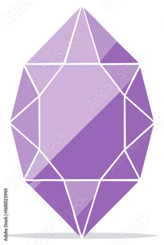 Geometric Purple Gemstone Illustration