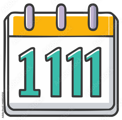 Doodle calendar icon with date 1111 for November 11th special shopping day or holiday