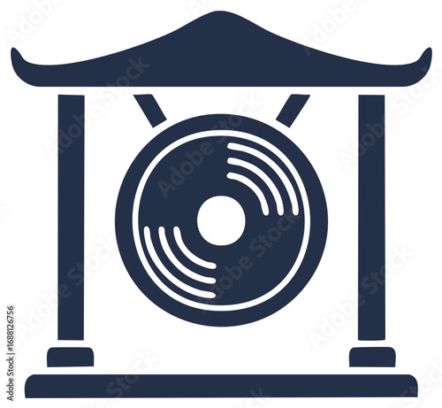 Traditional Asian Gong Structure and Musical Instrument Icon