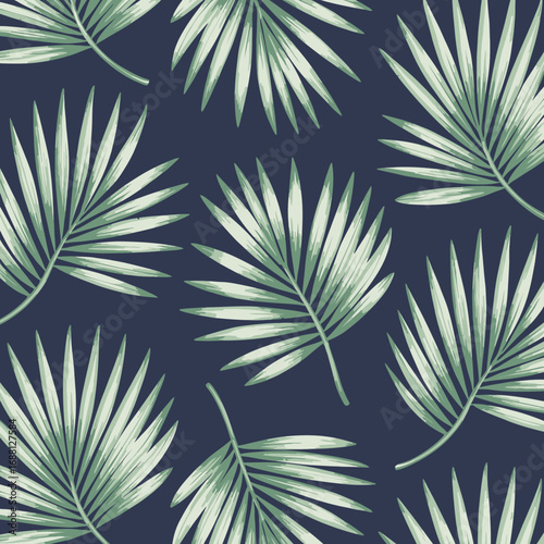 An eye-catching illustration of palm leaves beautifully arranged, ideal for summer themes, summer events, or tropical decor in various design applications.