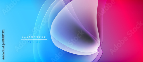 Abstract flowing shapes, vibrant blue to pink gradient. Modern design element, smooth curves create dynamic visual impact.