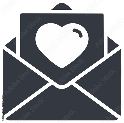 Stylized Envelope with Heart Inside for Message of Love or Valentine's Day