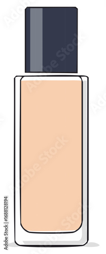 Liquid foundation makeup in a glass bottle vector illustration for beauty and skin care