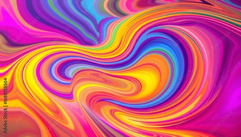 Obraz premium Abstract swirling vibrant colors, dynamic audio waves, sound, backdrop