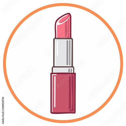 Elegant lipstick tube for makeup beauty products with decorative circle frame