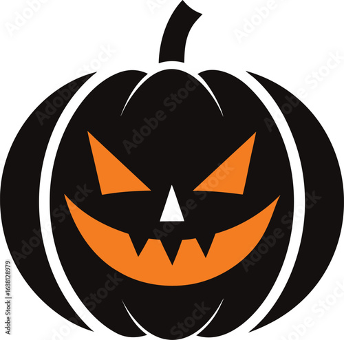 Pumpkin Lantern Silhouette Illustration