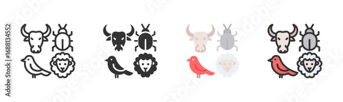 Animals Icon Pack In Multiple Styles