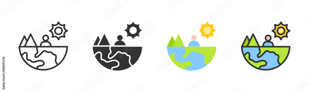 Obraz premium Environment Icon Pack In Multiple Styles