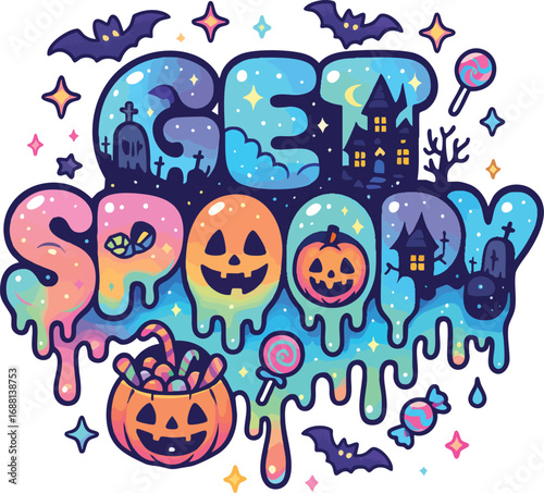 Get Spoopy Halloween T-Shirt Design – Trending Kawaii Creepy Cute Vector