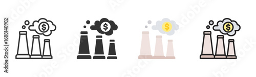 Carbon Emission Icon Pack In Multiple Styles