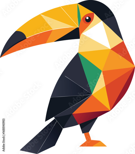 Toucan Silhouette Geometric Style