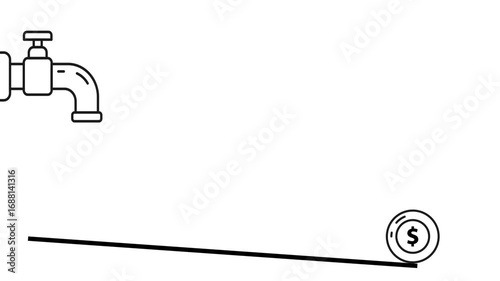 Animated 2K Cash Flow Concept making money simple and modern concept