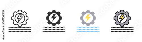Hydropower Icon Pack In Multiple Styles
