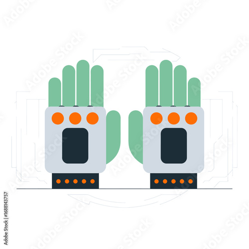 This image showcases a pair of futuristic green tech gloves designed for virtual reality applications, emphasizing technology and interactivity in modern gaming experiences.