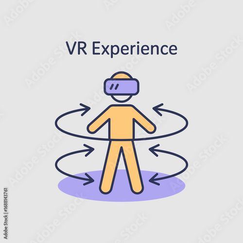 This image depicts a character engaging in a vibrant virtual reality experience, complete with rotation motion that highlights the immersive capabilities of VR technology and gameplay.