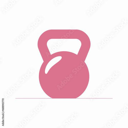 A clean, stylized pink kettlebell depicted on a minimalistic background, representing an artistic take on fitness and the importance of staying active in life.