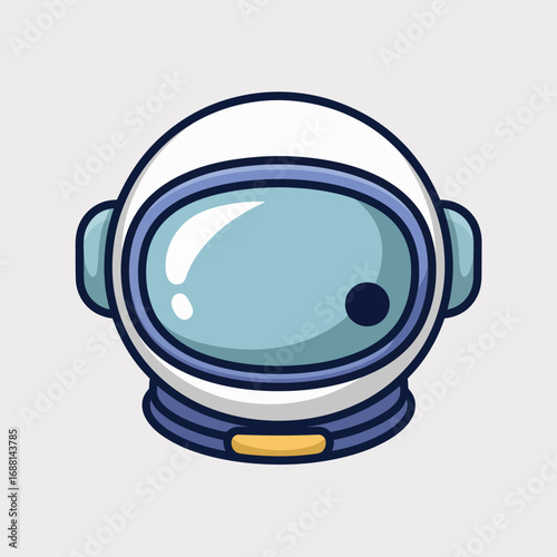 This unique stylized astronaut character features a distinctive visor design, embodying the theme of space exploration with a minimalist artistic touch.