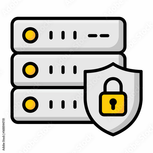 A captivating depiction of storage servers interwoven with a secure lock symbol, representing the necessity of data protection in the digital age for businesses and individuals.