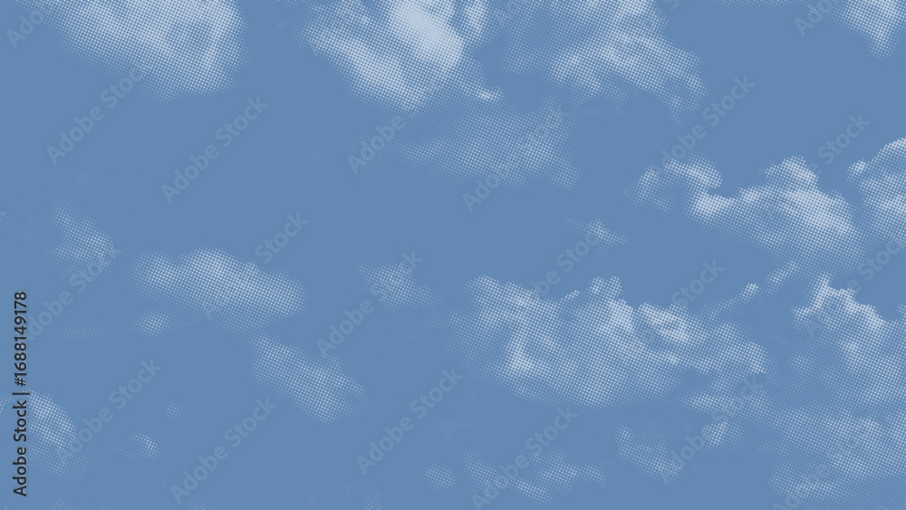 Fototapeta premium Clouds in the blue sky. nature halftone illustration background.