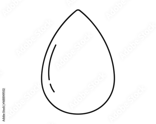 Minimalist outline of a water drop shape. Illustration for natural element or logo.