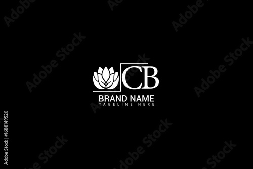CB Brand Logo Design Elegant Lotus Icon with Initial Letters