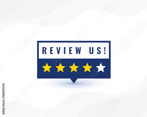 review or rate us background with five star ranking design