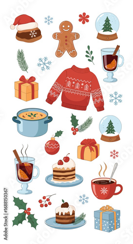 Cozy christmas winter holidays celebration festive season decorations and treats
