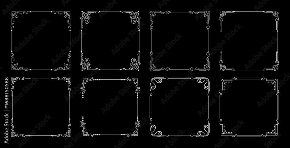 Fototapeta premium pack of elegant ornament border with an antique and vintage feel