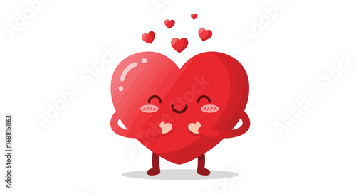 Adorable Cartoon Heart Character Expressing Love and Joy.