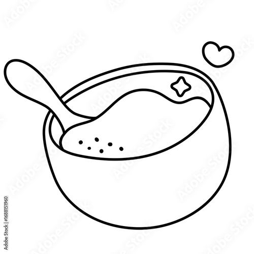 Mixing Bowl Doodle Illustration
