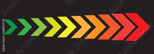 Colorful arrow. dynamic moving arrow representing speed, acceleration, fast. transparent. symbolizing progress, speed, direction, navigation, growth, and innovation. Perfect for business, technology.