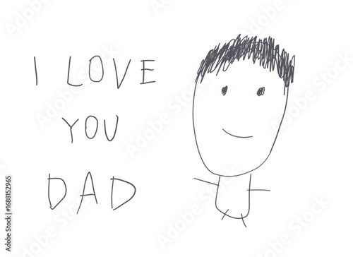 子供が描いたお父さんの似顔絵