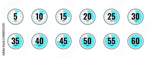 collection of countdown timer chronometer symbol design