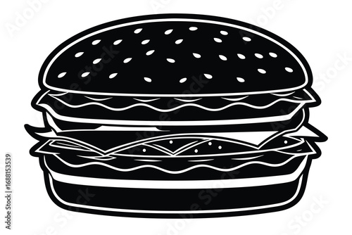 double cheeseburger vector art