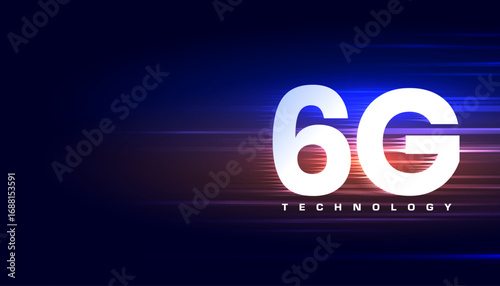 ultrafast 6g wireless mobile network techno background