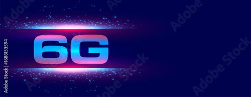 high speed 6g digital network technology banner with text space