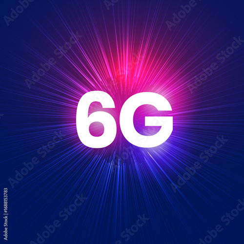 6g wireless internet digital network background design