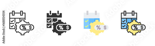 Tax Planning Icon Pack In Multiple Styles