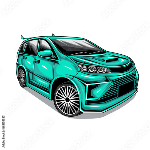 Yellow Brown car vehicle illustration concept