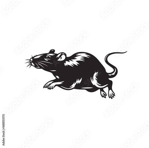 mouse vector black and white isolated on white background