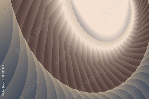 Abstract spiral background with smooth, flowing beige and brown waves, creating a mesmerizing vortex effect. Perfect for modern design projects, wallpapers, posters, or website backgrounds. High-resol